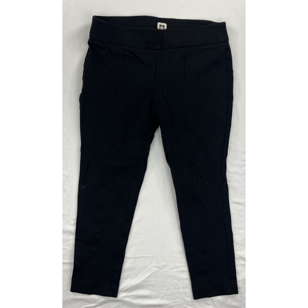 GUC Anne Klein Womens XL Black Pull On Hollywood Waist Slim Leg Ankle Pant Ponte